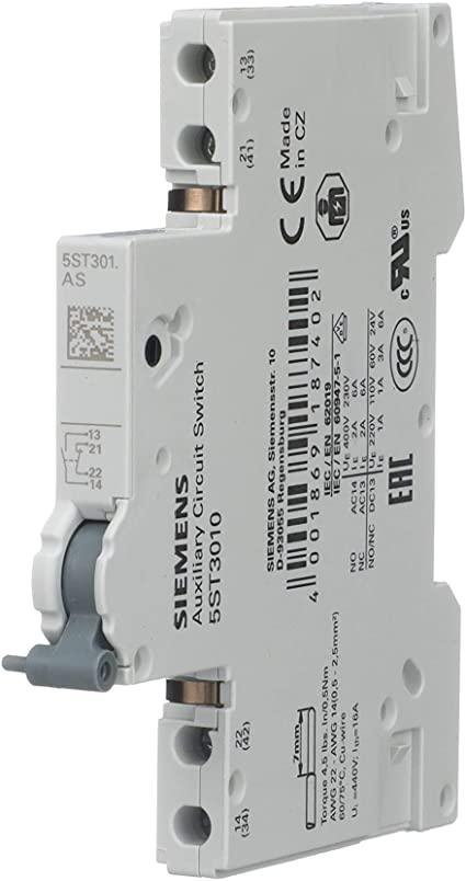 AUXILIARY SWITCH 2NC FOR MCB 5SL, 5SY, 5SP, ONOFF-SW.5TL1, RCBO 5SU1, RCD 5SV, 2NC, AC/DC in Pakistan - industryparts.pk