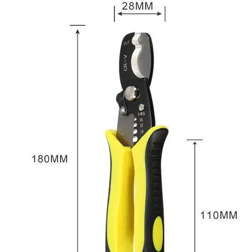 BOSI Steel 7 Inch AWG 1.6-3.2 Wire Stripper Cable Cutter Combined Plier - industryparts.pk