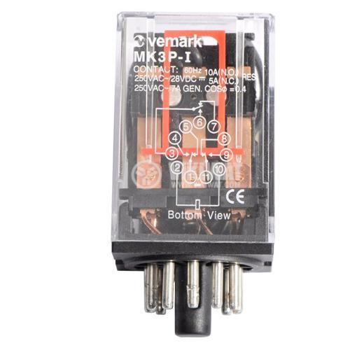 Electromagnetic relay MK3P-1, coil 110VAC, 250VAC/10A, 3NO+3NC - industryparts.pk