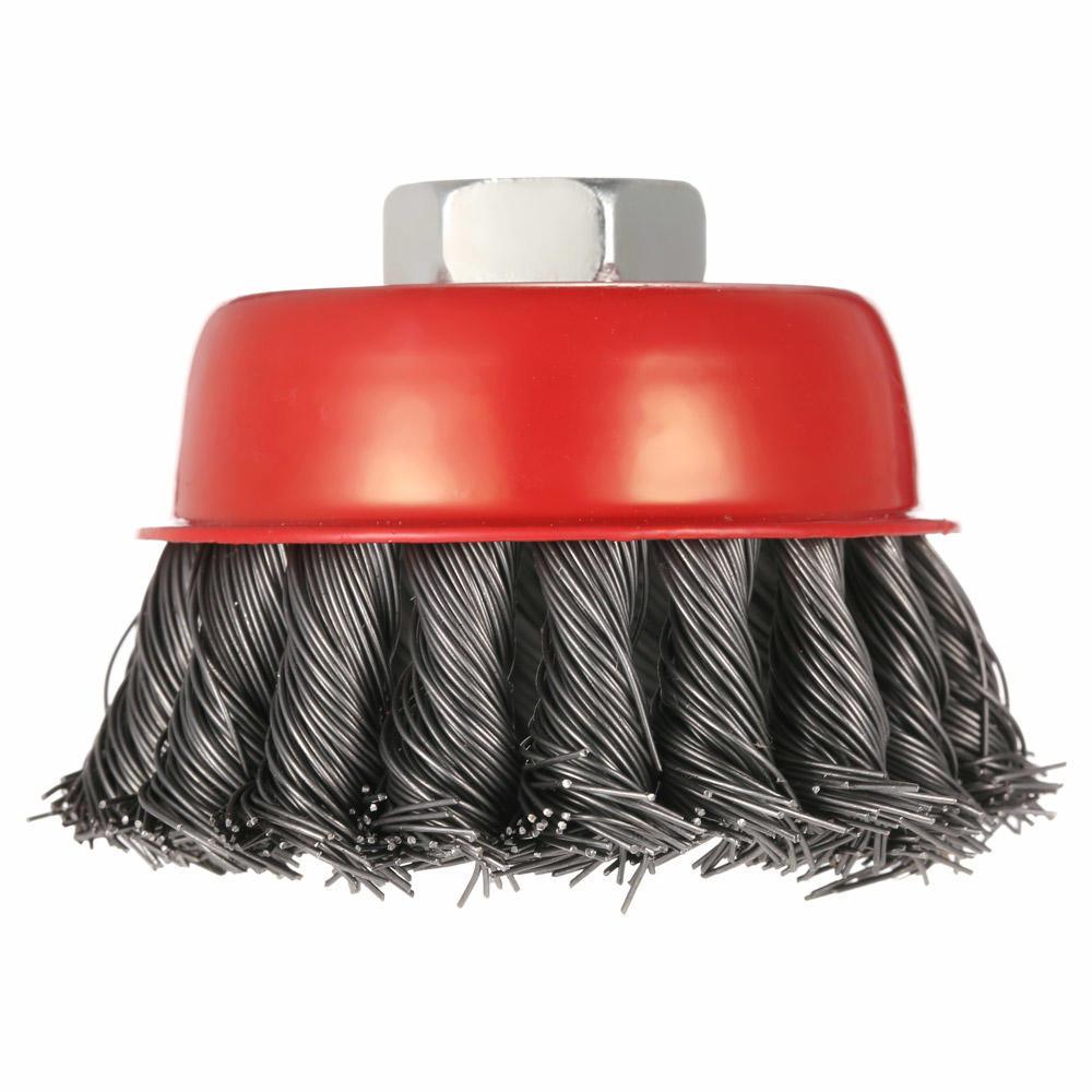 Steel Wire Brush Wheel Knotted Cup Rotary Steel Brush Crimp Grinder U3W5 - industryparts.pk