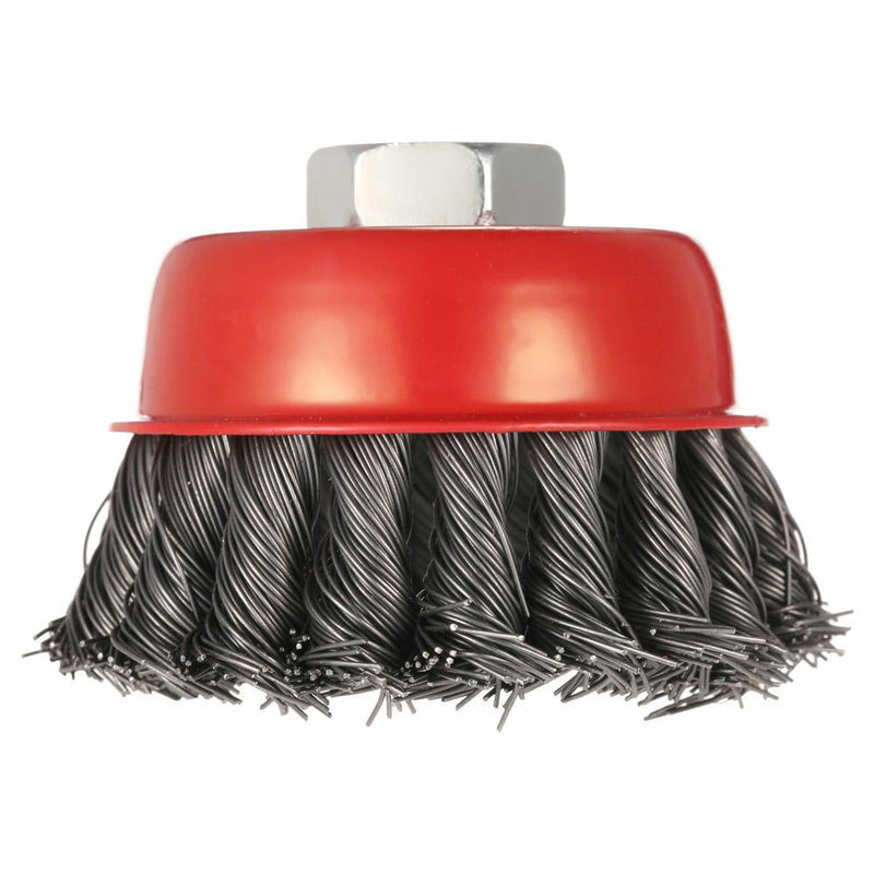 Steel Wire Brush Wheel Knotted Cup Rotary Steel Brush Crimp Grinder U3W5 - industryparts.pk
