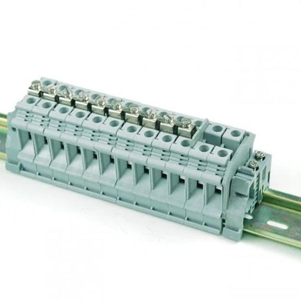10mm Din Rail Line Up Mounted Terminal Block 10 Pcs in one Pack in Pakistan - industryparts.pk