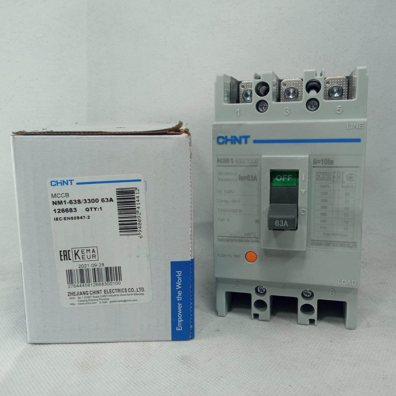 Chint Molded Case Circuit Breaker 3 Pole MCCB 63A in Pakistan - industryparts.pk