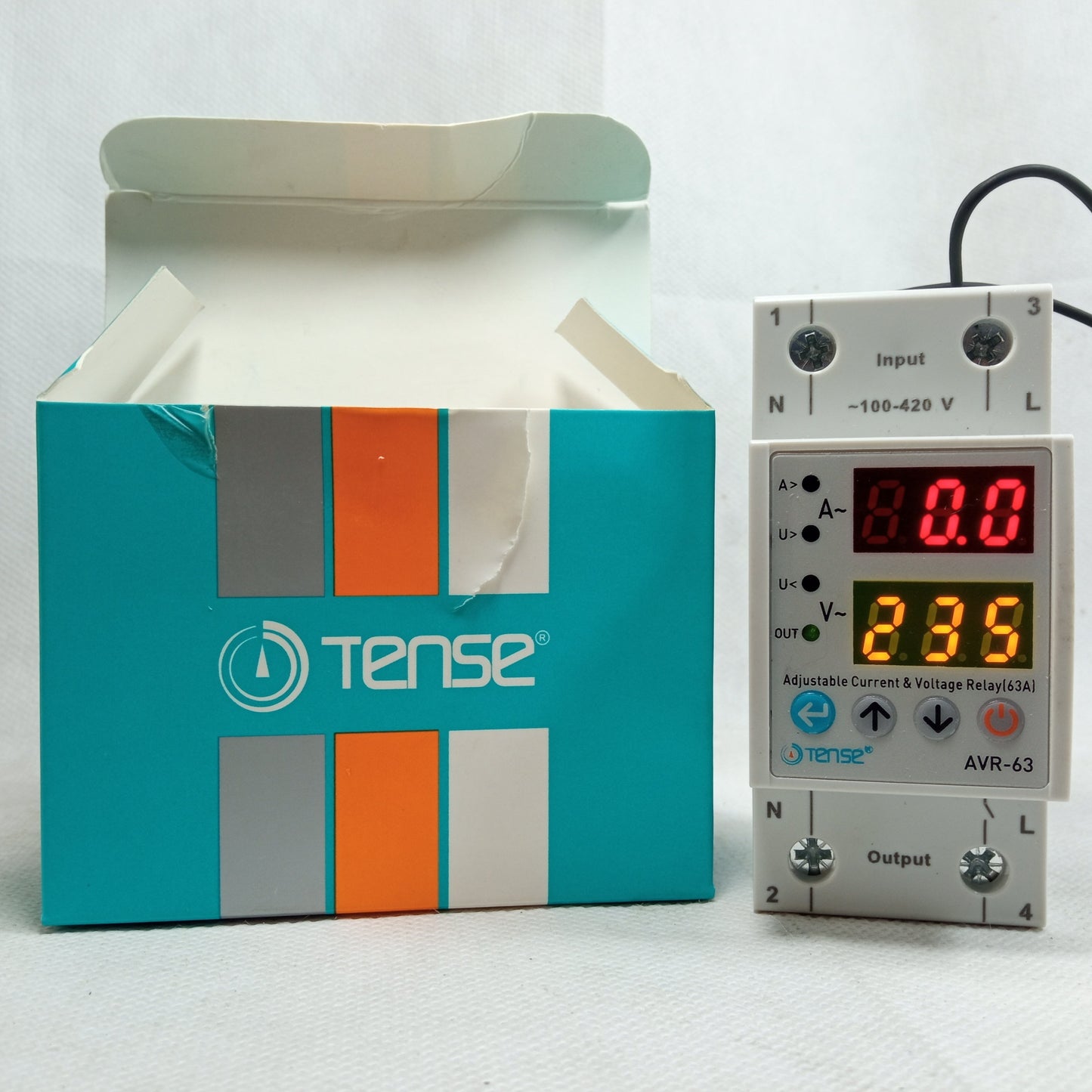 Tense 63A VA Adjustable Over and Under Voltage Protector