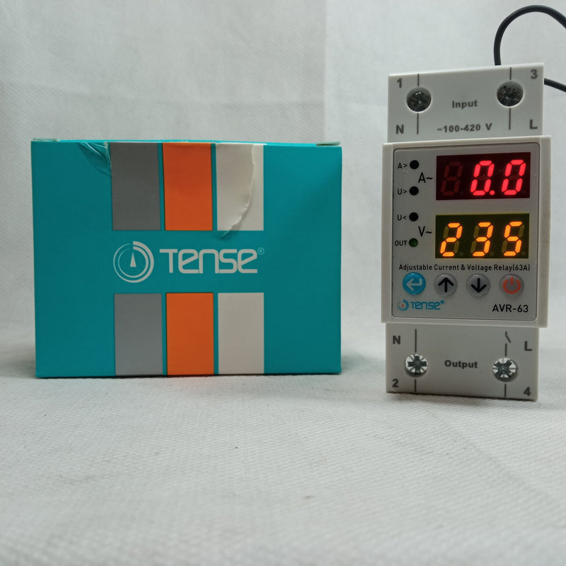 Tense 63A VA Adjustable Over and Under Voltage Protector