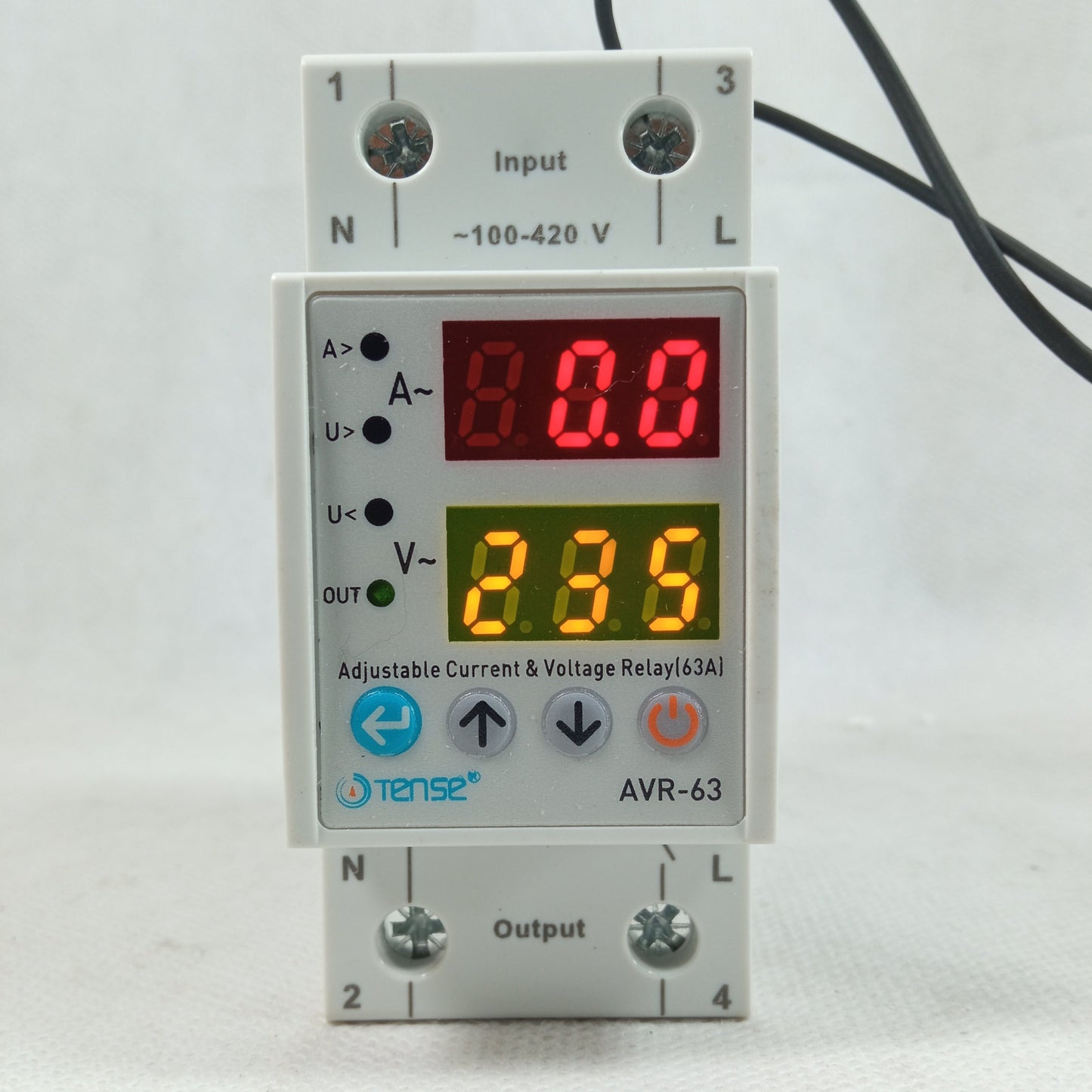 Tense 63A VA Adjustable Over and Under Voltage Protector