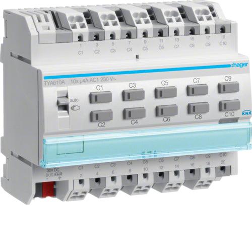 Hager TYA610A Channel Switch Shutter Actuator Output Module 4A 230V AC RMD in Pakistan - industryparts.pk