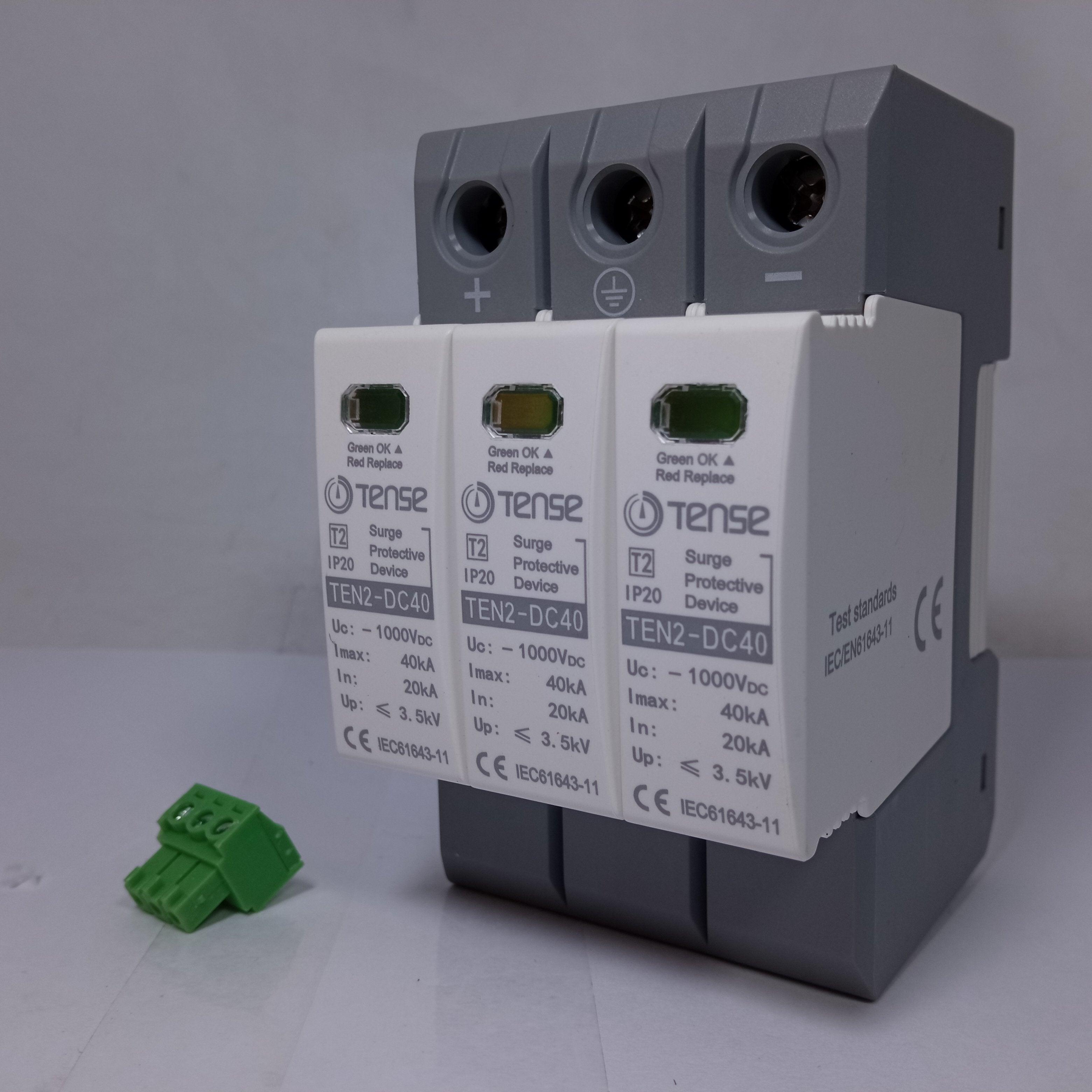 TENSE DC Surge Protective Device IP20 TEN2-DC40 40KA 3 Pole in Pakistan - industryparts.pk
