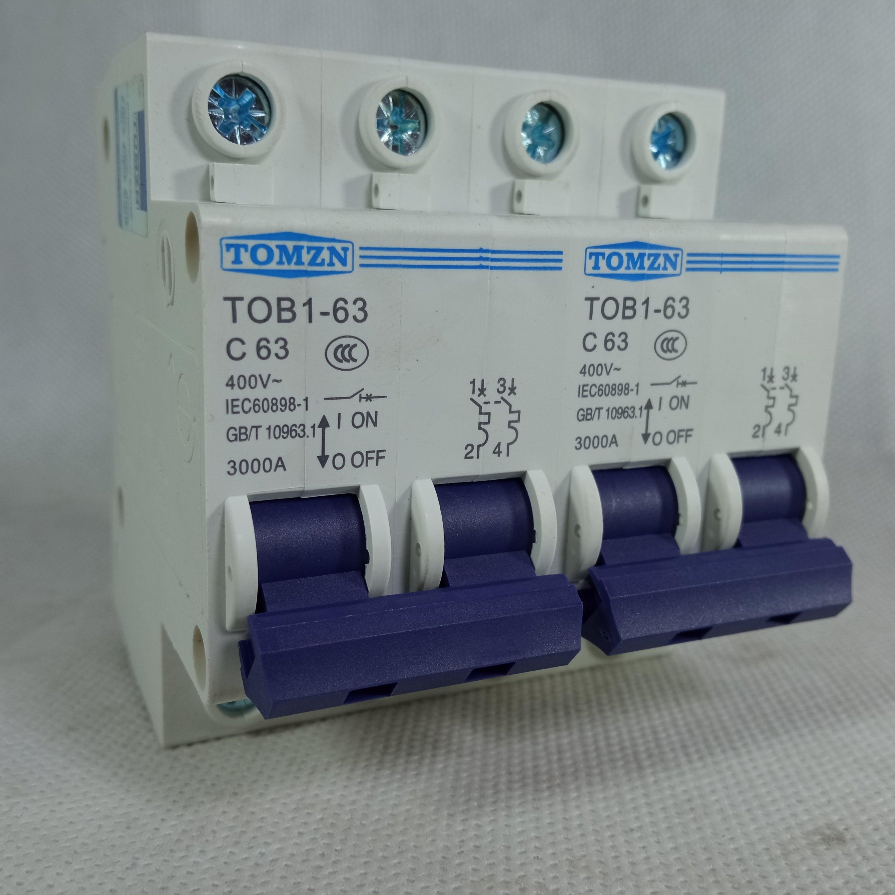 TOMZN TOB1 2P 63A Change Over MCB Manual Transfer Switch Circuit Breaker in Pakistan - industryparts.pk