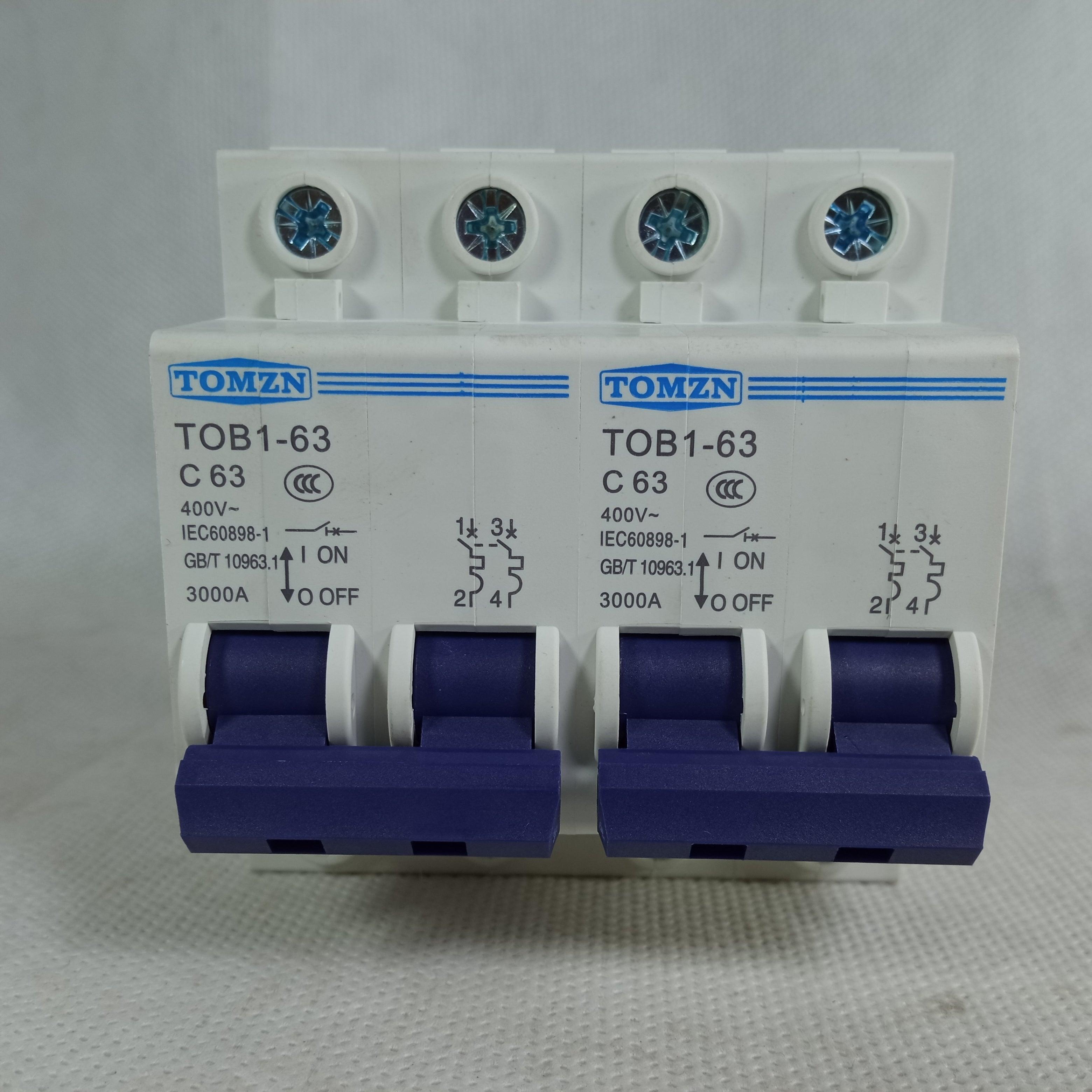 TOMZN TOB1 2P 63A Change Over MCB Manual Transfer Switch Circuit Breaker in Pakistan - industryparts.pk