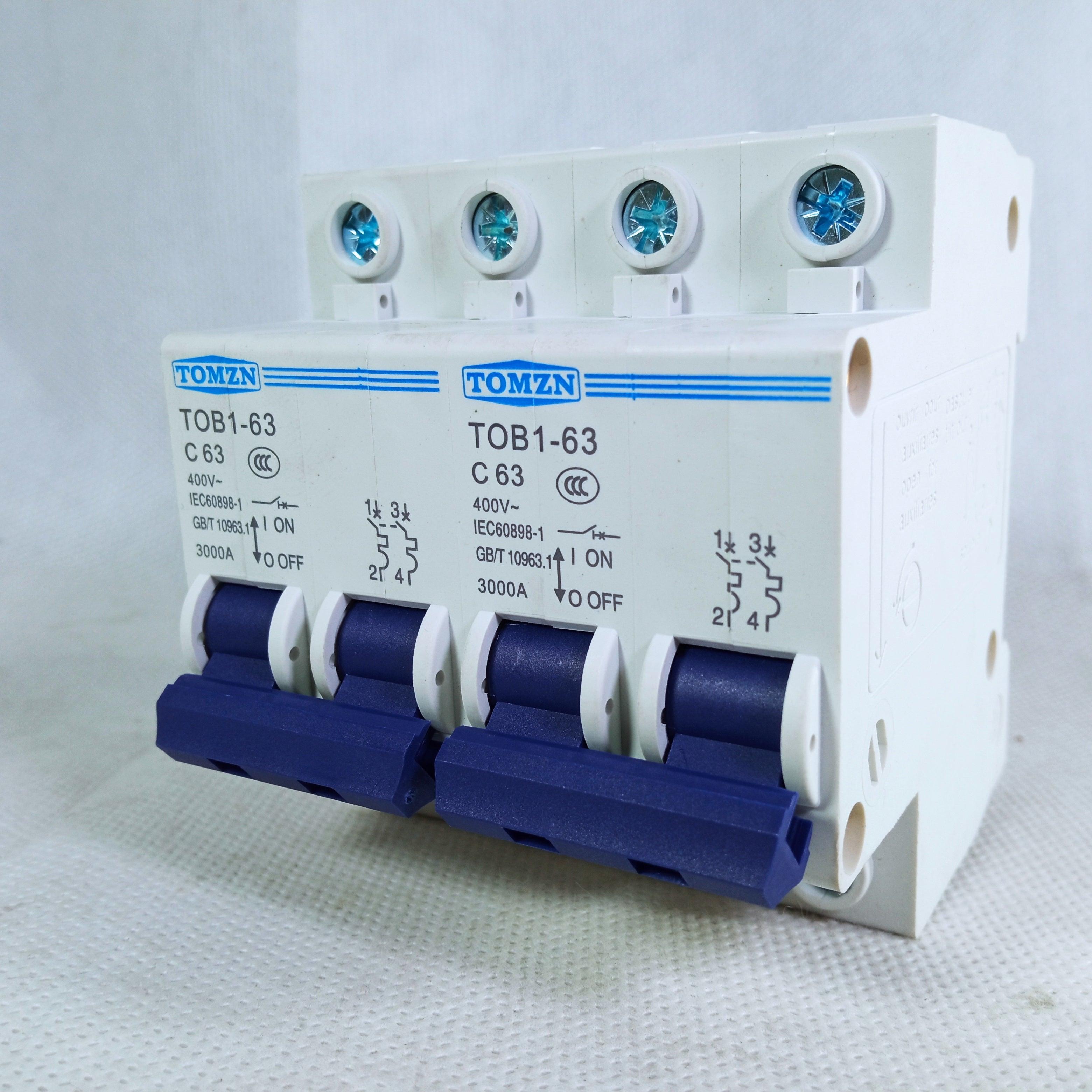 TOMZN TOB1 2P 63A Change Over MCB Manual Transfer Switch Circuit Breaker in Pakistan - industryparts.pk