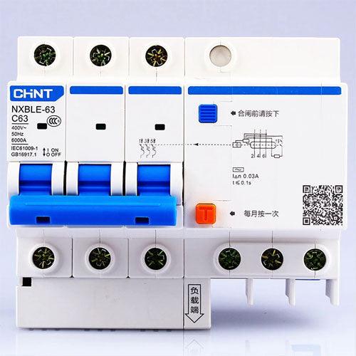 CHINT AC230/400V NXBLE-63 3P Residual Current Device in Pakistan - industryparts.pk