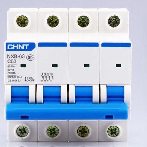 CHINT MCB NXB-63 4 POLE 6 KA CIRCUIT BREAKER in Pakistan - industryparts.pk