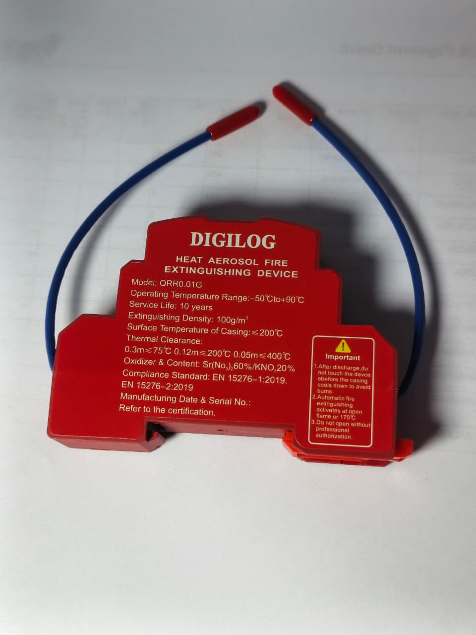 DIGILOG QRR0.01G Heat Aerosol Firal Extinguishing device in Pakistan