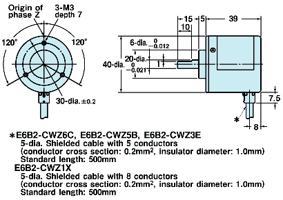 Omron Incremental Rotary Encoder E6B2-CWZ1X 8 wire encoder in Pakistan