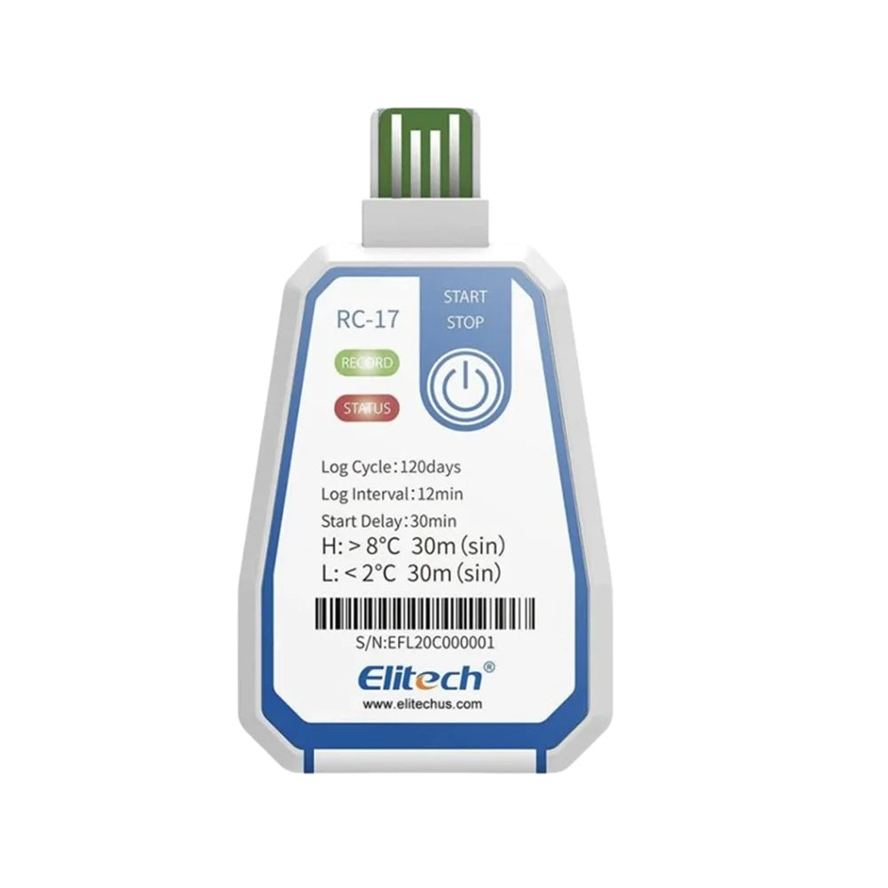 ELITECH RC-17 DISPOSABLE TEMPERATURE RECORDER DATA LOGGER