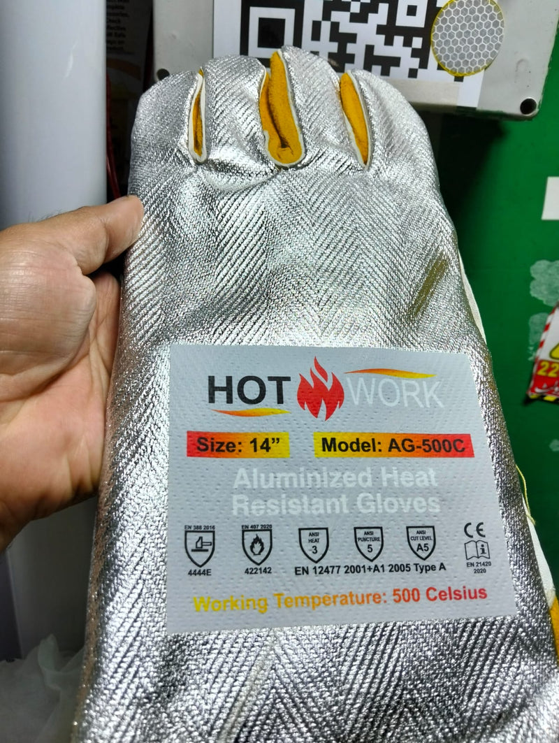 HOT WORK AG-500C Aluminized Heat Resistant Gloves in Pakistan