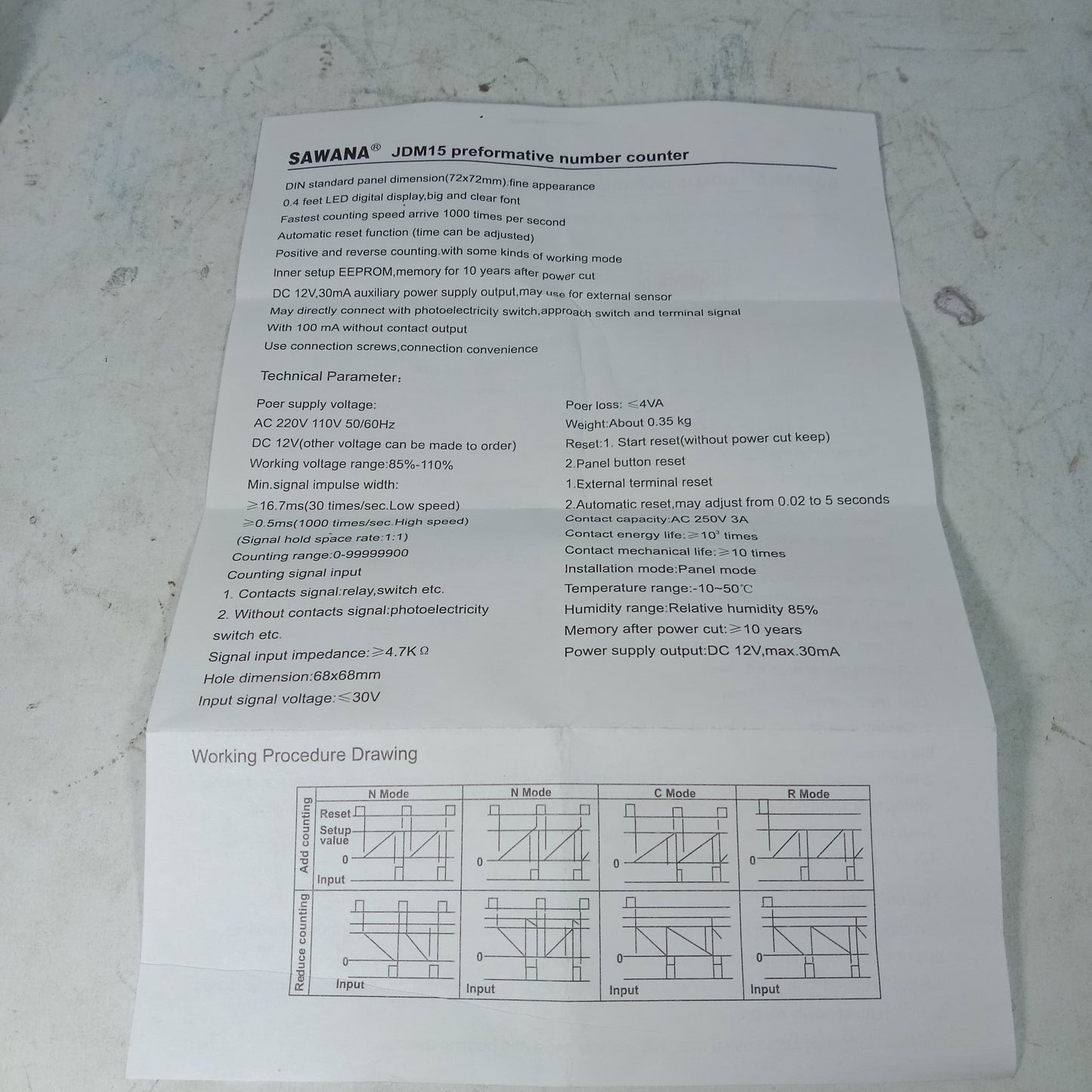 Digital Counter Relay JDM-15 5 Digit Counting Accumulator Counter in Pakistan