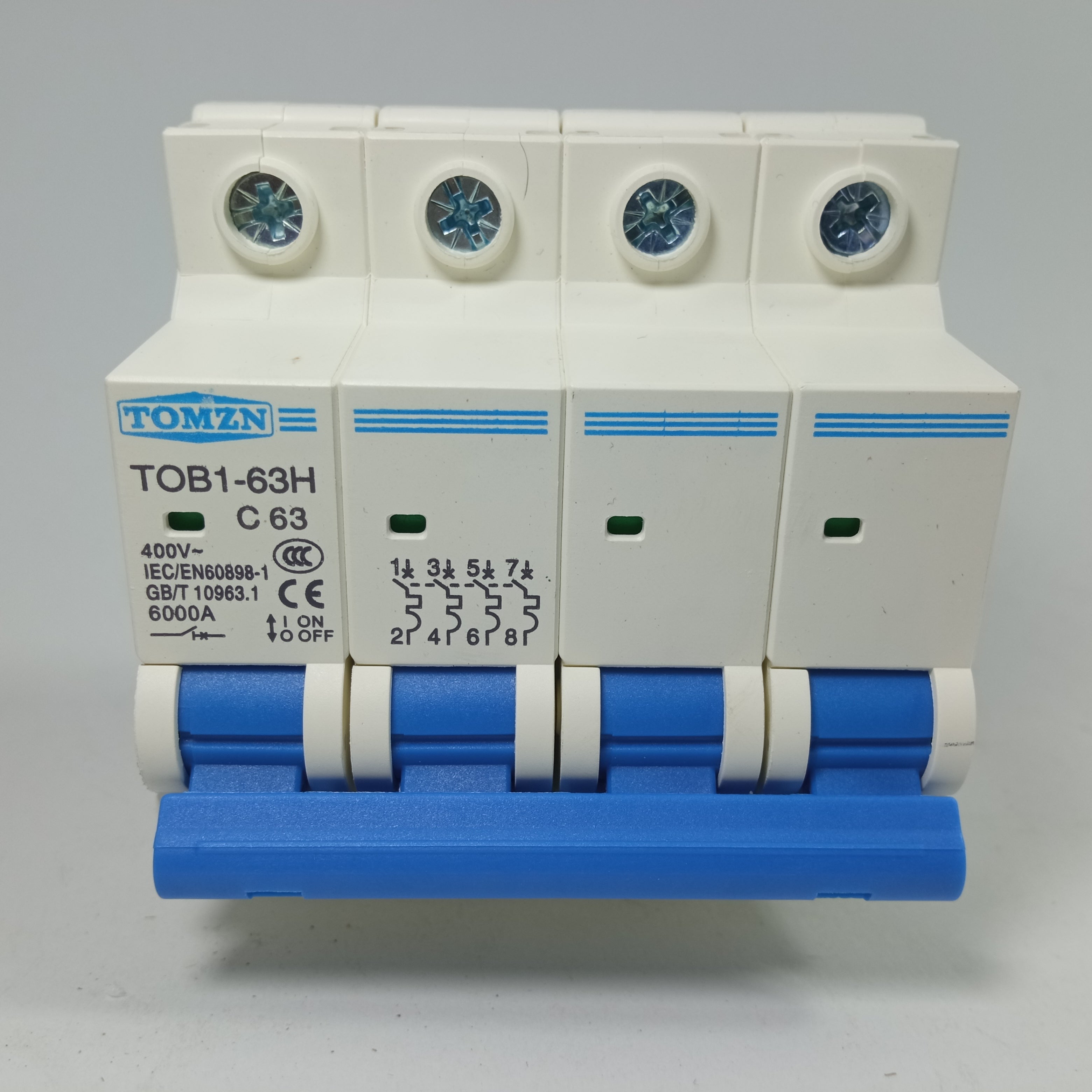 TOMZN TOB1-63H4P AC MCB C Type 230/400V~ 50HZ/60HZ 63A Mini Circuit Breaker in Pakistan