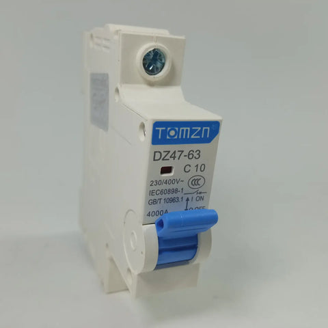 TOMZN DZ47‑63, Miniature Circuit Breaker 1P 10A DIN Rail Mount 230V 400V in Pakistan