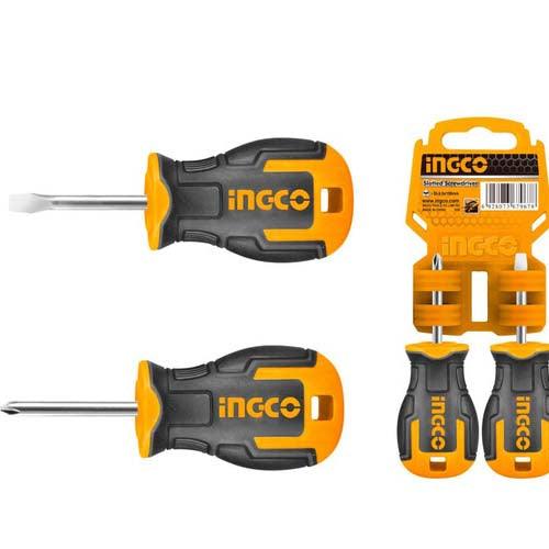INGCO 2PCS STUBBY MAGNETIC TIP SCREWDRIVER SET HKSDS2028 in Pakistan - industryparts.pk