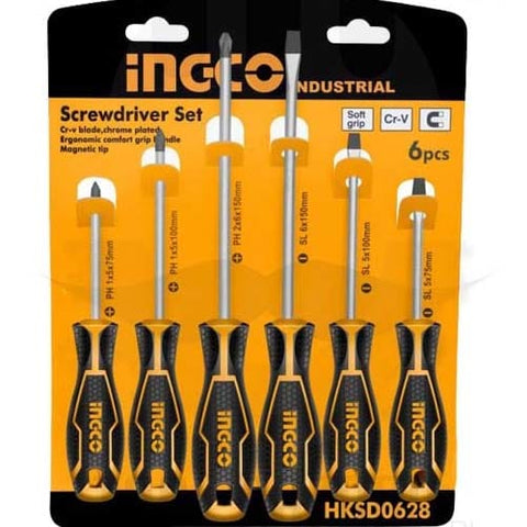 Ingco 6 Pcs Screw Driver Set Industrial HKSD0628 in Pakistan