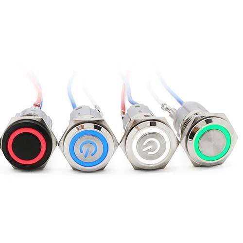 LED Indicator Latching 16mm Push Button Control Switch for Car Motor Start Green in Pakistan - industryparts.pk