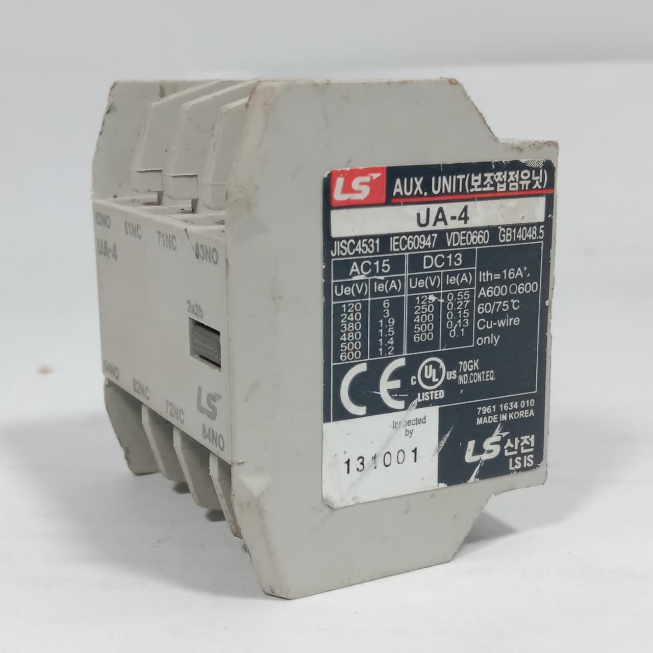 LS Electric UA-4 4-Pole Auxiliary Contact Block