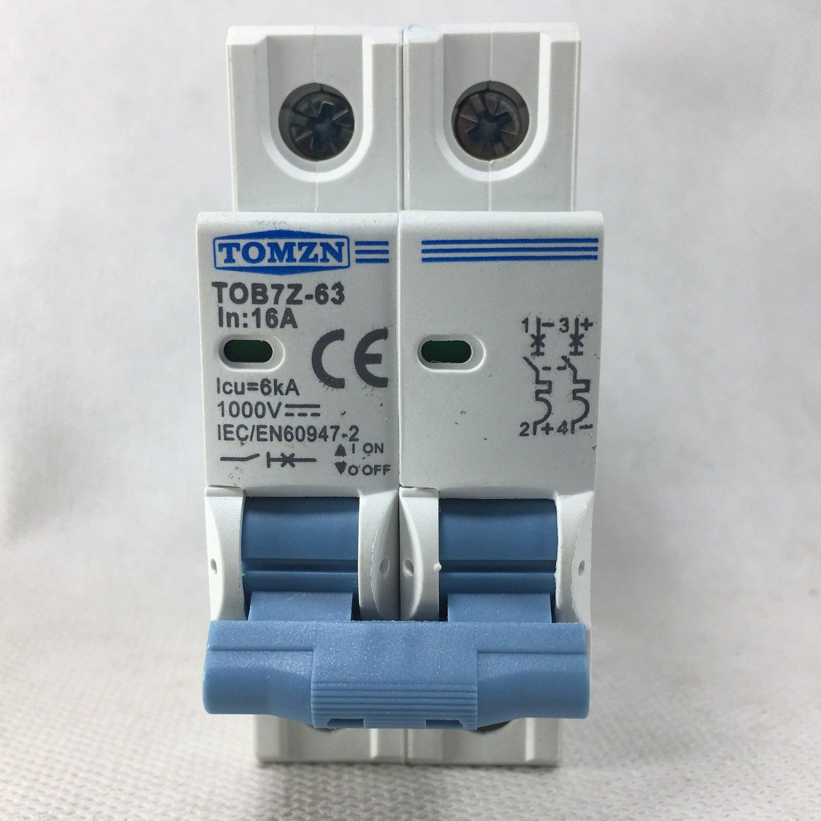 Tomzn TOB7Z-63 2P DC 1000V Solar Mini Circuit Breaker in Pakistan - industryparts.pk