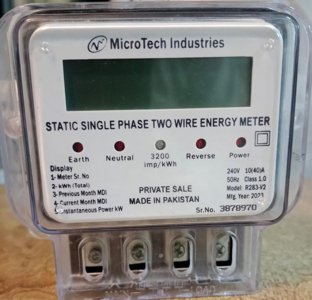 MICRO TECH Static Single Phase Two Wire Energy Meter in Pakistan