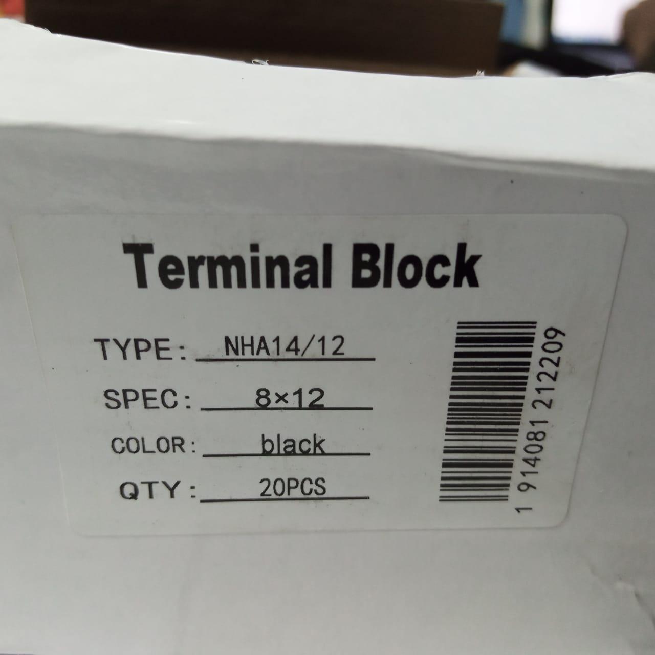 20 Pcs NHA14/12 Wire Connection Screw Terminal Strip Copper terminal BLACK - industryparts.pk