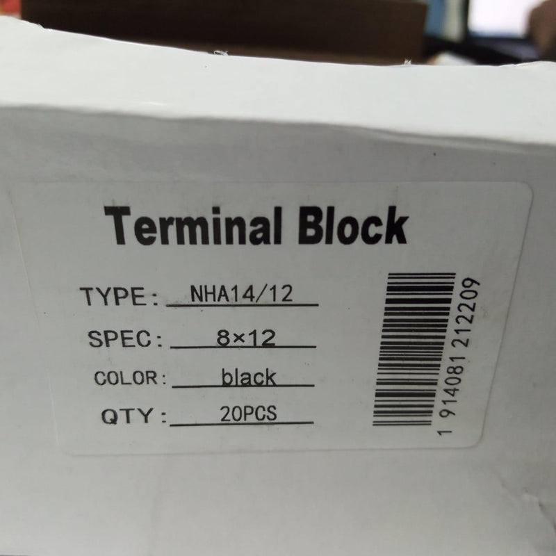 20 Pcs NHA14/12 Wire Connection Screw Terminal Strip Copper terminal BLACK - industryparts.pk