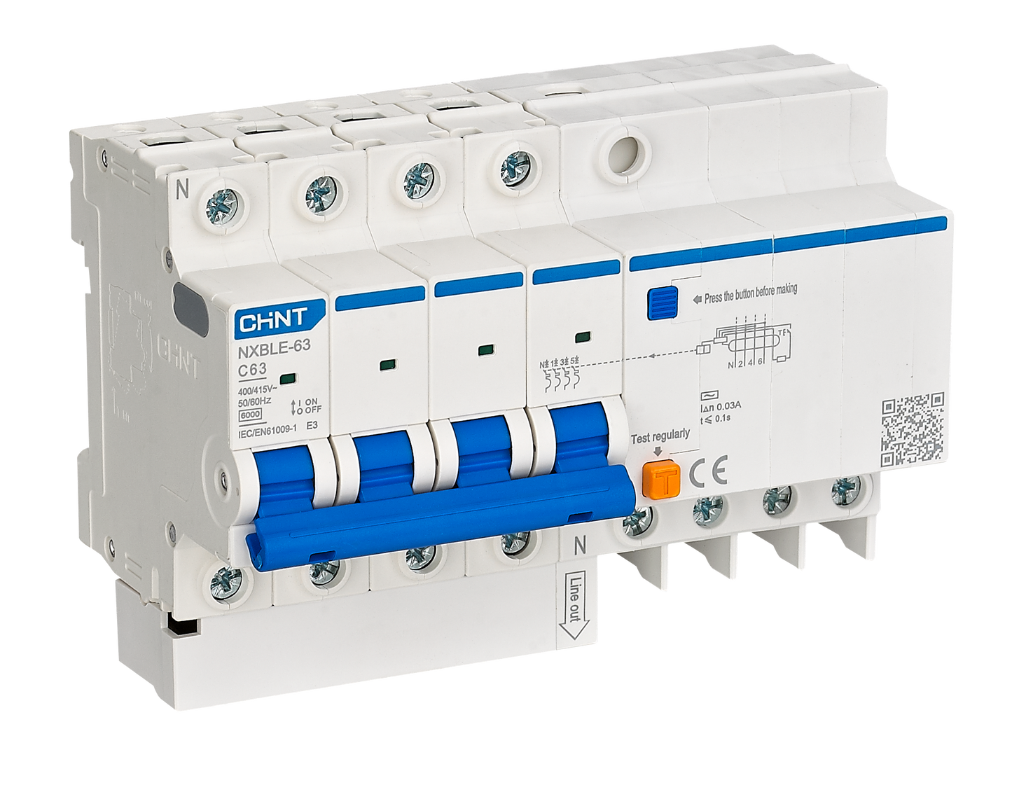 CHINT NXBLE-63 4P 30mA (RCBO) Residual Current Operated Circuit Breakers in Pakistan