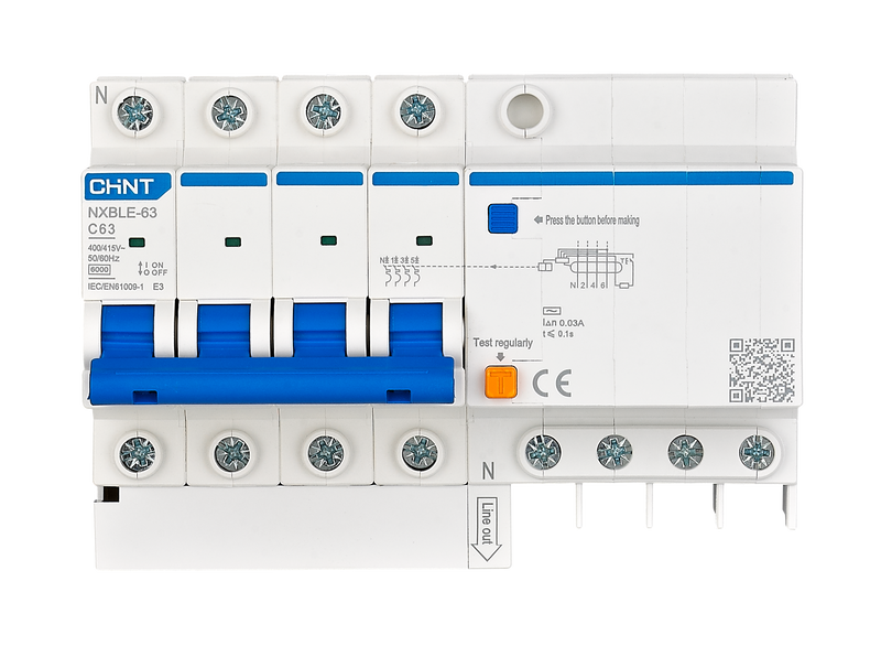 CHINT NXBLE-63 4P 30mA (RCBO) Residual Current Operated Circuit Breakers in Pakistan