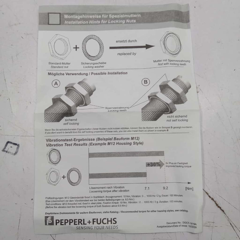 PEPPERL+FUCHS NBB2-8GM50-E2-V1 Inductive Sensor | M8, 2mm, PNP NC