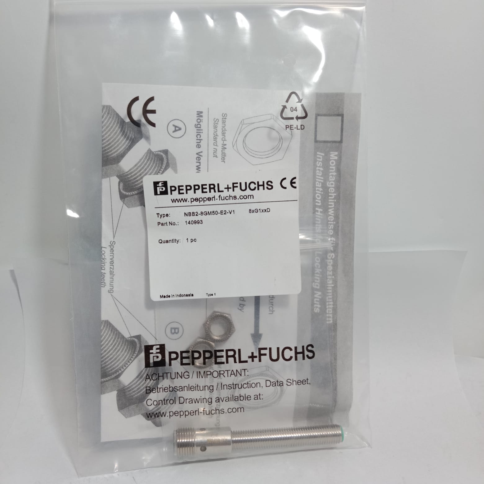 PEPPERL+FUCHS NBB2-8GM50-E2-V1 Inductive Sensor | M8, 2mm, PNP NC