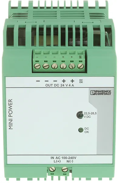 PHOENIX CONTACT MINI-PS-100-240AC/24VDC/4 DIN Rail Power Supply