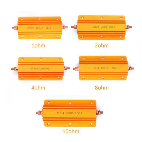 RX24 200W 1ohm / 2ohm / 4ohm / 8ohm / 10ohm Aluminum Shell Resistance Metal Wirewound Wire Wound Winding Resistor Dummy Road - industryparts.pk