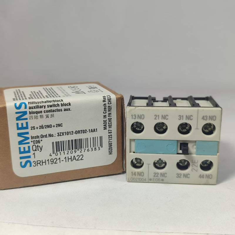 SIEMENS 3RH1921-1HA22 Auxiliary Switch Block Contactor in Pakistan