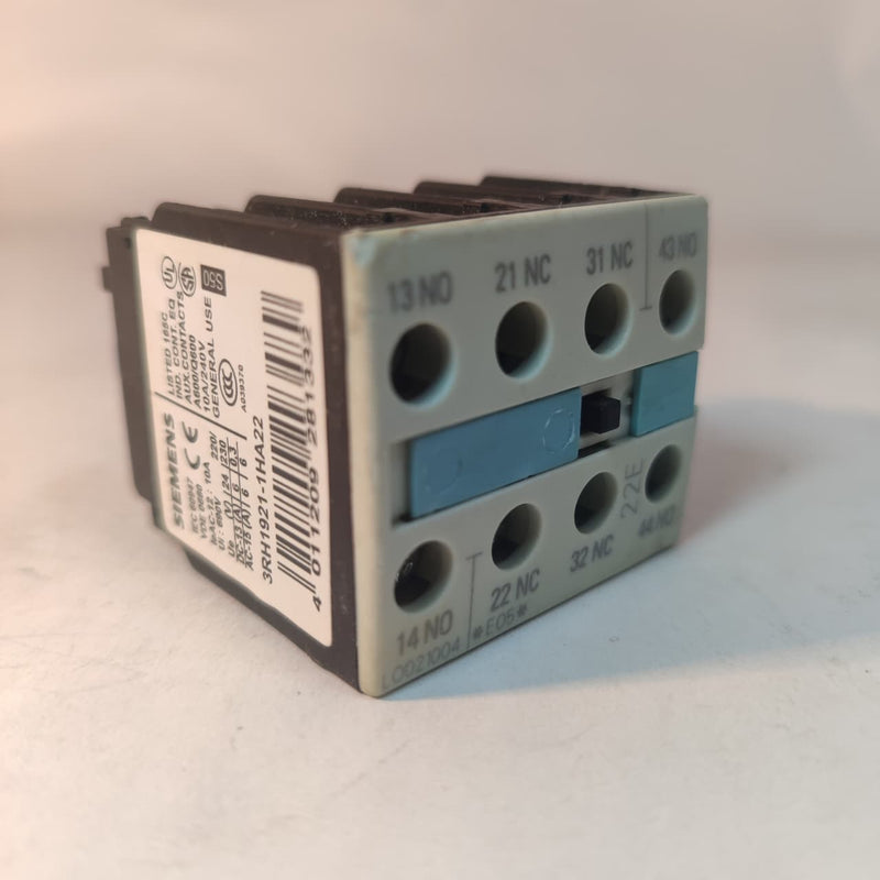 SIEMENS 3RH1921-1HA22 Auxiliary Switch Block Contactor in Pakistan