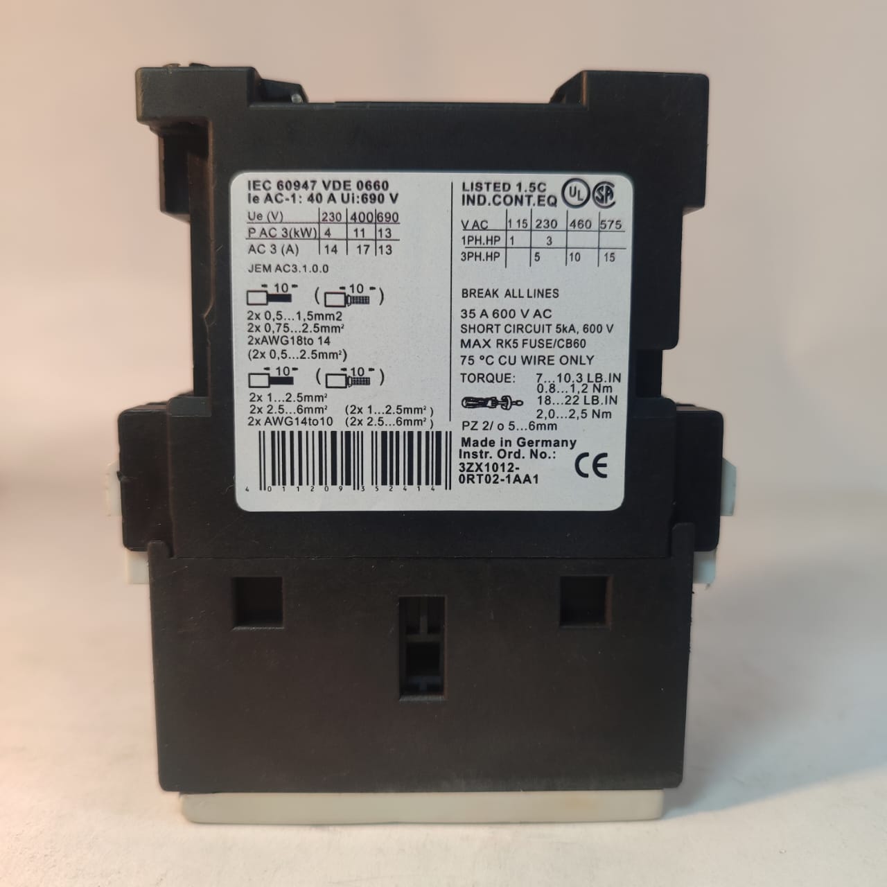 SIEMENS 3RT1026-1BB40 Power Contactor in Pakistan