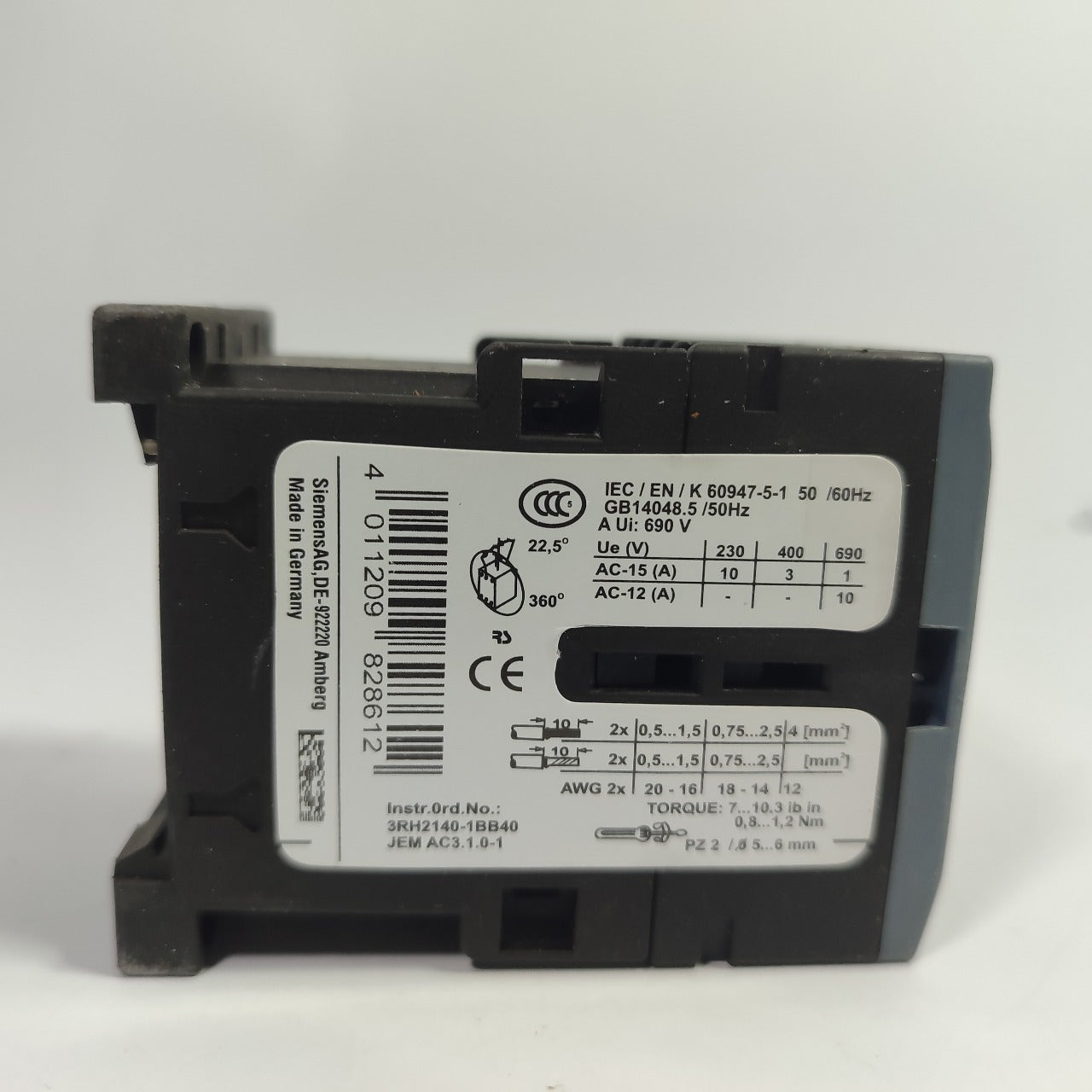 SIEMENS SIRIUS 3RH2140-1BB40 4-pole Contactor Relay