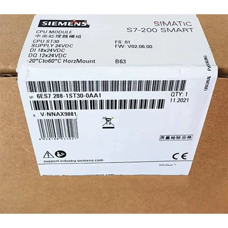 SIEMENS Simatic 6es7288-1st30-0AA1 Central Processing Unit Module S7-200 Smart Series Programmable Logic Controller PLC