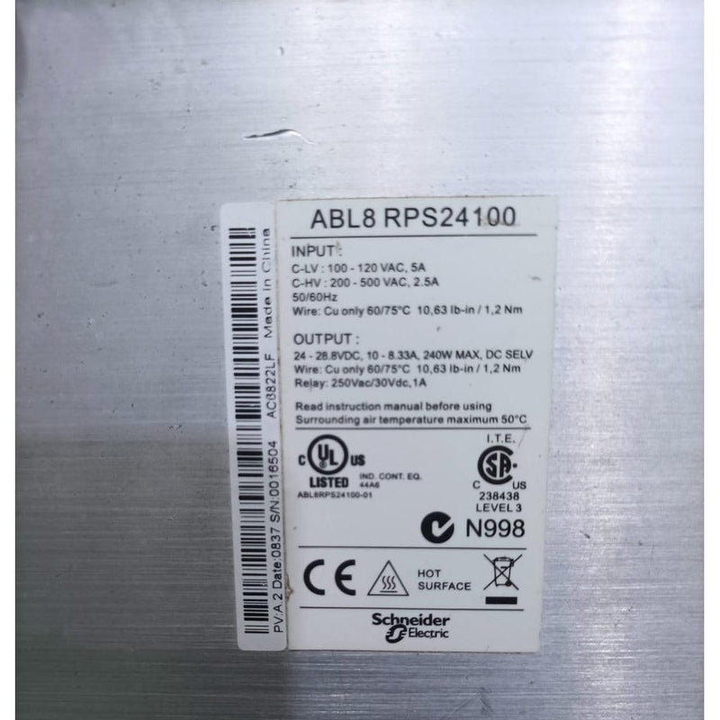Schneider Electric DIN Rail Power Supply ABL8RPS24100 Lotted in Pakistan - industryparts.pk