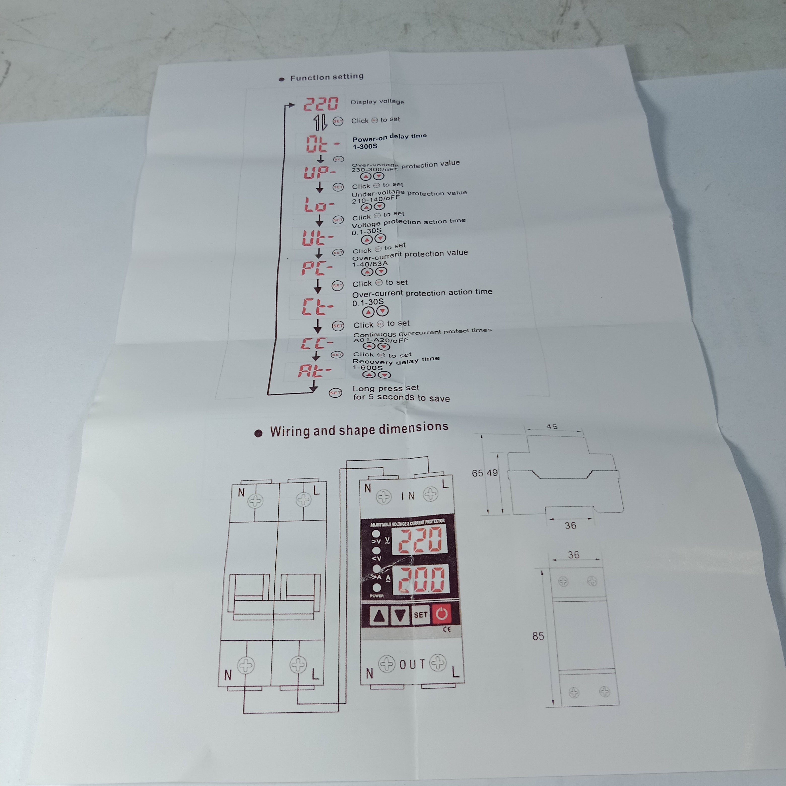Schneider 63A Adjustable Over/Under Voltage Protection Relay