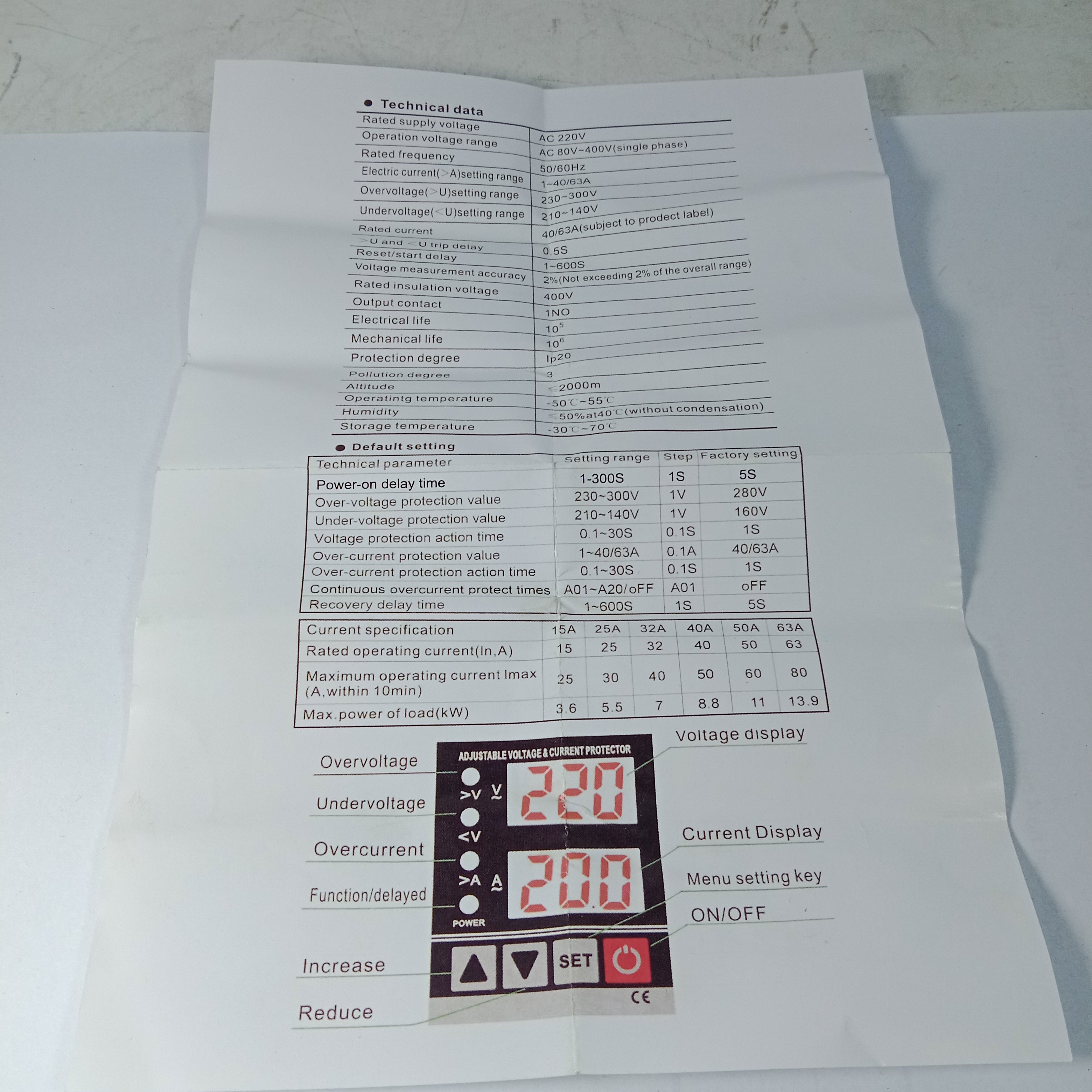 Schneider 63A Adjustable Over/Under Voltage Protection Relay