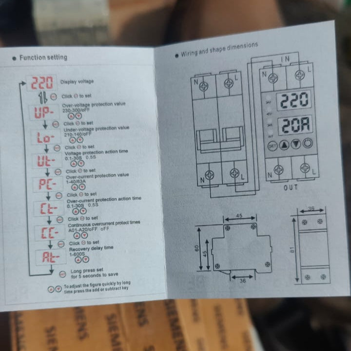 Schneider 63A Adjustable Over/Under Voltage Protection Relay
