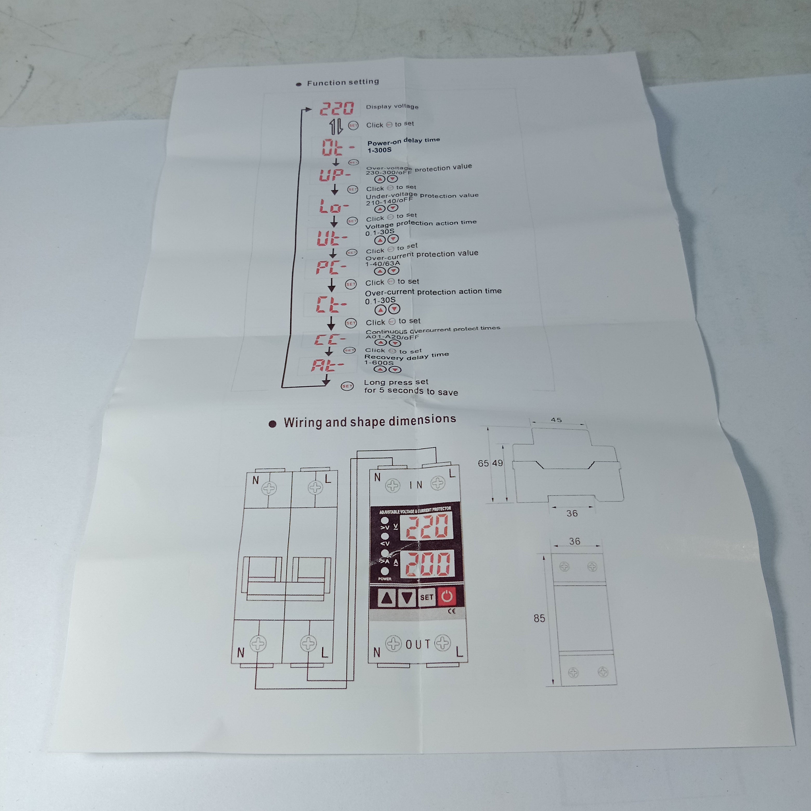 Schneider 63A Adjustable Over/Under Voltage Protection Relay