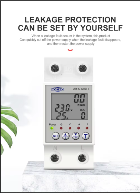 TOMZN TOMPD-63 WIFI Earth Leakage Smart Circuit Breaker in Pakistan