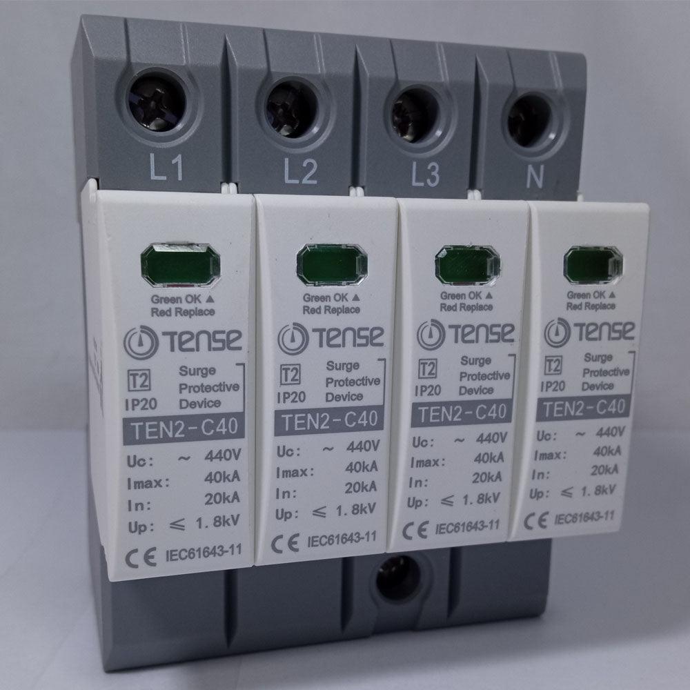 Surge Protective Device IP20 TEN2-C40 40KA 4 Pole AC TENSE in Pakistan - industryparts.pk